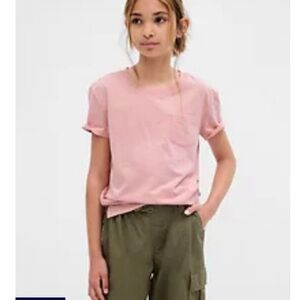 Gap Kids 100% Organic Cotton Pocket T-Shirt, Pink, L (10)